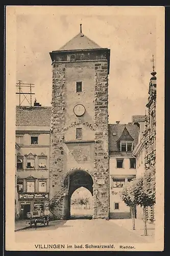 AK Villingen / Schwarzwald, Riettor mit Durchblick