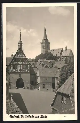 AK Oberursel / Taunus, Rathaus mit Kirche