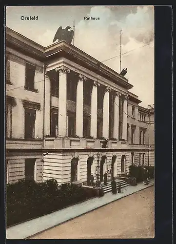 AK Crefeld, Rathaus, Vorderansicht