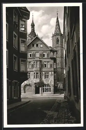 AK Villingen i. Schwarzwald, Strassenpartie beim Münster