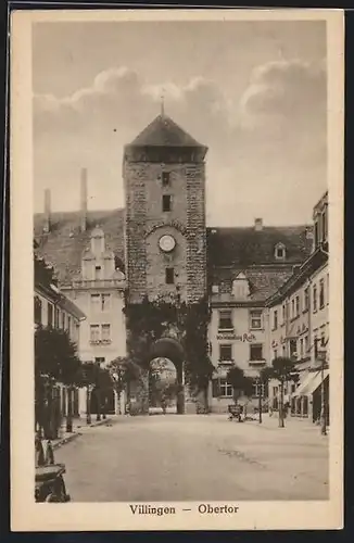 AK Villingen / Schwarzwald, Obertor und Weinhandlung Roth