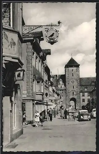 AK Villingen / Schwarzwald, Oberes Tor mit Café Raben