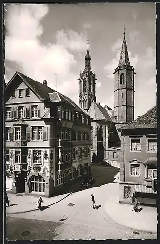 AK Villingen / Schwarzwald, Blick auf das Münster, Café Raben