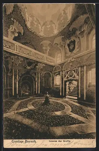 AK Bayreuth, Eremitage, Inneres der Grotte