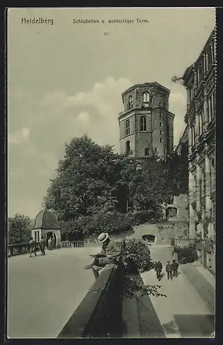 AK Heidelberg / Neckar, Schlossaltan und achteckiger Turm