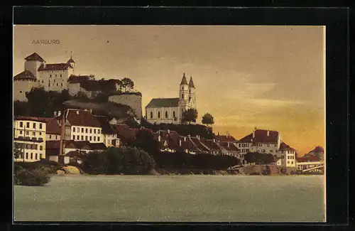 AK Aarburg, Flusspartie mit Blick zur Kirche