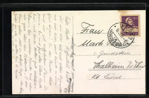 AK Heiden, Ortsansicht mit Blick gegen Friedrichshafen