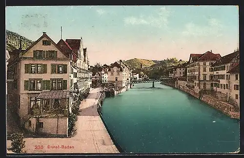 AK Ennet-Baden, Ortspartie mit Brücke