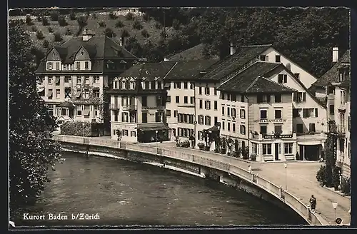 AK Baden b. Zürich, Uferpartie
