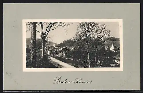 AK Baden, Ortspartie aus der Vogelschau