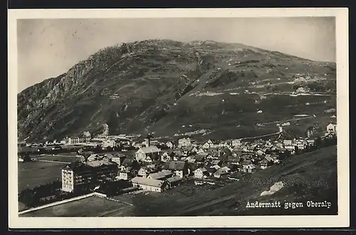 AK Andermatt, Ortsansicht gegen Oberalp