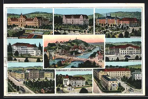 AK Tübingen, Ortsansicht, Universitätskliniken und Med.Pavillon