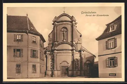 AK Gerlachsheim, Portal der Klosterkirche