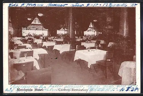 AK Wiesbaden, Metropole Hotel, Carlton-Restaurant