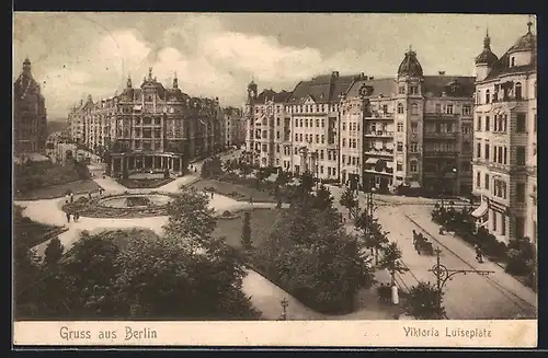 AK Berlin-Schöneberg, Viktoria Luiseplatz mit Brunnen