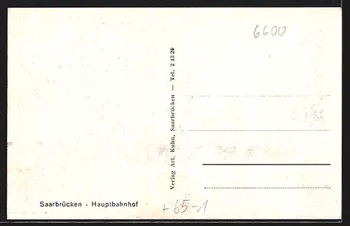 AK Saarbrücken, Hauptbahnhof mit Leuten
