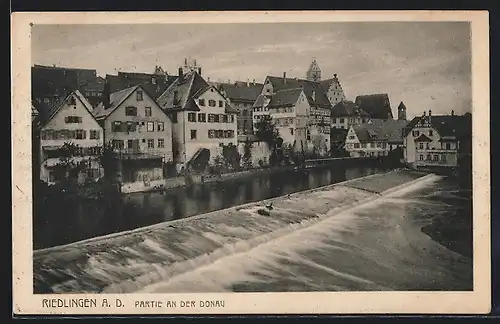 AK Riedlingen a. D., Panorama und Donaupartie