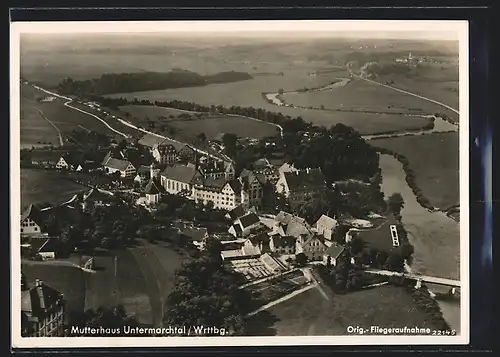 AK Untermarchtal / Wttbg., Mutterhaus Untermarchtal, Fliegeraufnahme