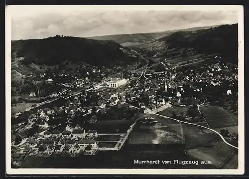AK Murrhardt, Gesamtansicht vom Flugzeug aus gesehen