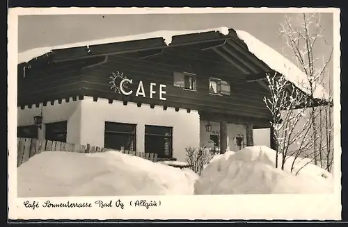AK Bad Oy / Allgäu, Café Sonnenterrasse im Winter