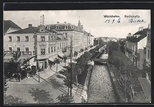 AK Wörishofen, Bachstrasse aus der Vogelschau