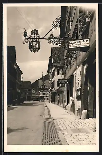 AK Bad Urach, Am Gasthof zum Fass