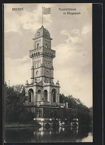 AK Bremen, Aussichtsturm im Bürgerpark