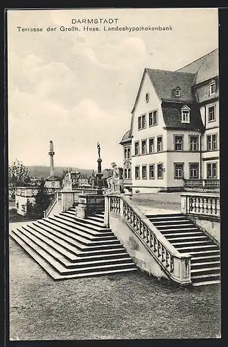 AK Darmstadt, Terrasse der Grossh. Hess. Landeshypothekenbank