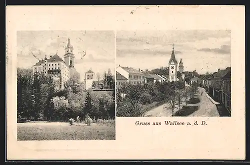 AK Wallsee a. d. D., Blick zur Kirche