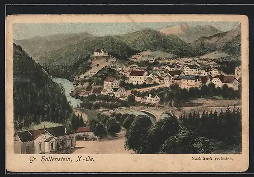 AK Gr. Hollenstein, Ortsansicht mit Fluss