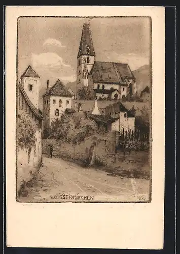 AK Weissenkirchen, Partie bei der Kirche