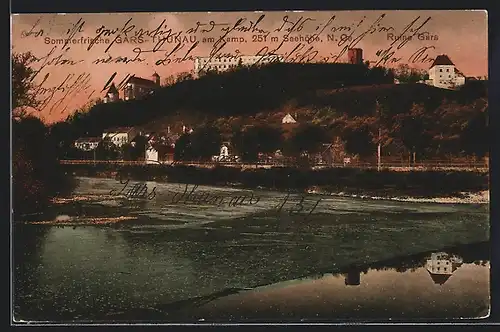 AK Gars-Thunau am Kamp, Gesamtansicht mit Ruine Gars