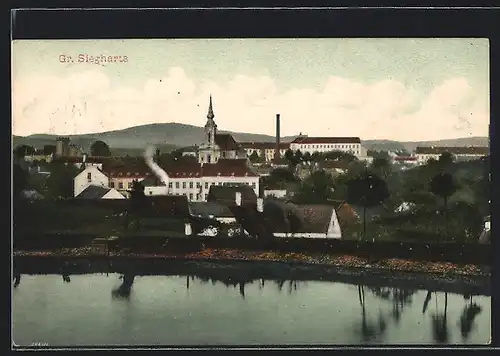 AK Gr. Siegharts, Panorama mit Kirche