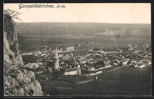 AK Gumpoldskirchen, Ortansicht aus der Vogelschau