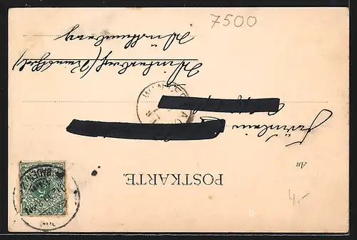 AK Karlsruhe, auf dem Friedrichsplatz