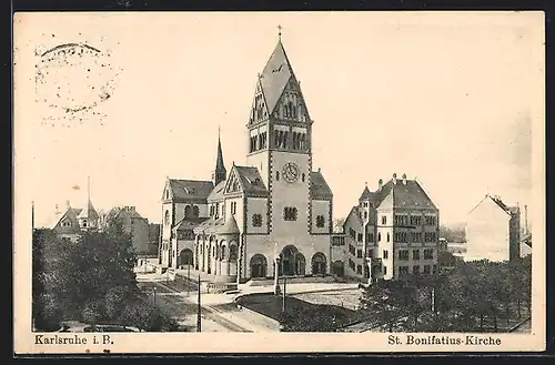 AK Karlsruhe i. B., St. Bonifatius-Kirche