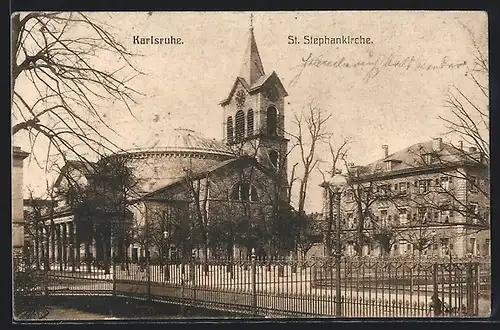 AK Karlsruhe, die St. Stephanskirche