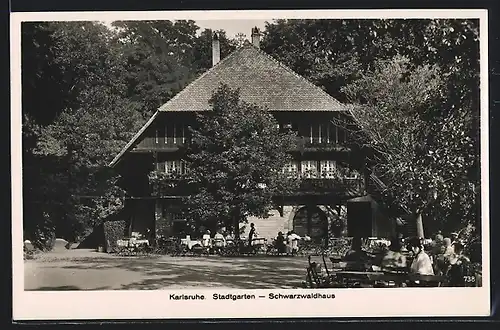 AK Karlsruhe, Stadtgarten, Schwarzwaldhaus