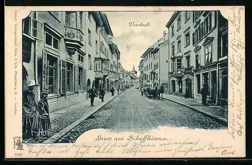 AK Schaffhausen, Strassenpartie in der Vorstadt