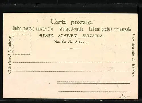 AK Fribourg, Teilansicht, Briefmarken