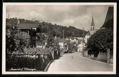 AK Villmergen, Ausserdorf, Strasse zur Kirche