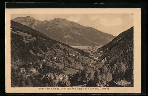 AK Passugg, Panorama vom Chalet Grida aus mit Blick nach Chur und Calanda