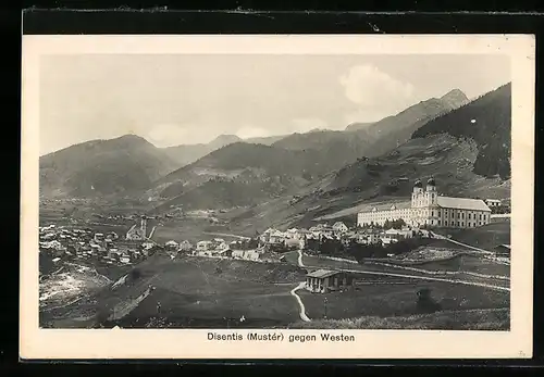 AK Disentis, Totale gegen Westen gesehen