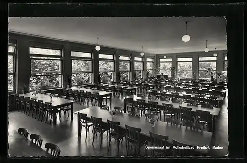 AK Baden, Speisesaal im Volksheilbad Freihof