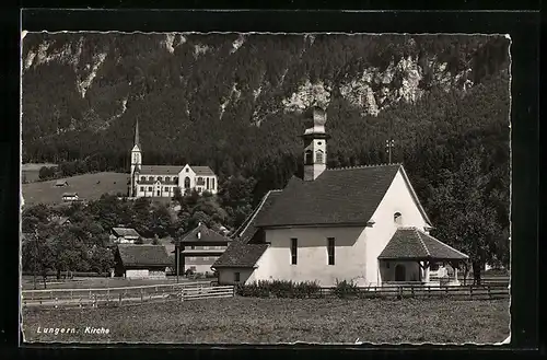 AK Lungern, Teilansicht mit Kirche