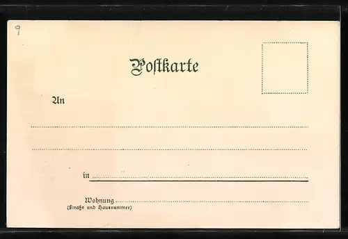 Künstler-AK Basel, Ortspartie mit Kirche