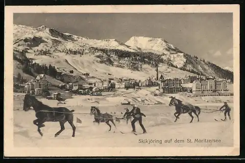 AK St. Moritz-Dorf, Skijöring auf dem St. Moritzsee