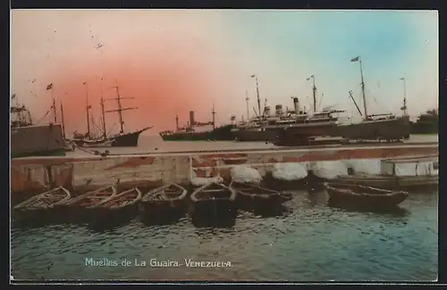 AK Venezuela, Muelles de la Guaira, Schiffe im Hafen