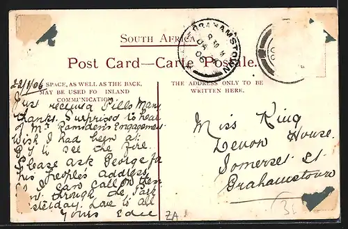 AK Bedford, Cape Colony, looking towards Railway Station