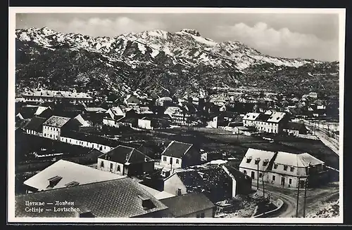 AK Cetinje / Cettigne, Blick über den Ort zum Lovtschen